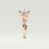 1.5 CT  Round Cut Twig Pave Style Lab Grown Diamond  Engagement Ring