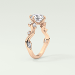 1.5 CT  Round Cut Twig Pave Style Lab Grown Diamond  Engagement Ring