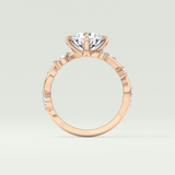 1.5 CT  Round Cut Twig Pave Style Lab Grown Diamond  Engagement Ring