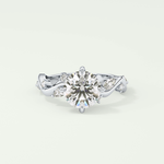 1.5 CT  Round Cut Twig Pave Style Lab Grown Diamond  Engagement Ring