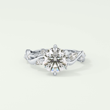 1.5 CT  Round Cut Twig Pave Style Lab Grown Diamond  Engagement Ring