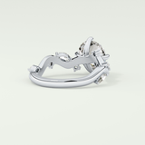 1.5 CT  Round Cut Twig Pave Style Lab Grown Diamond  Engagement Ring