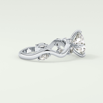 1.5 CT  Round Cut Twig Pave Style Lab Grown Diamond  Engagement Ring