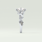 1.5 CT  Round Cut Twig Pave Style Lab Grown Diamond  Engagement Ring
