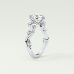 1.5 CT  Round Cut Twig Pave Style Lab Grown Diamond  Engagement Ring
