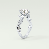 1.5 CT  Round Cut Twig Pave Style Lab Grown Diamond  Engagement Ring