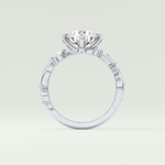 1.5 CT  Round Cut Twig Pave Style Lab Grown Diamond  Engagement Ring