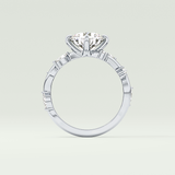 1.5 CT  Round Cut Twig Pave Style Lab Grown Diamond  Engagement Ring