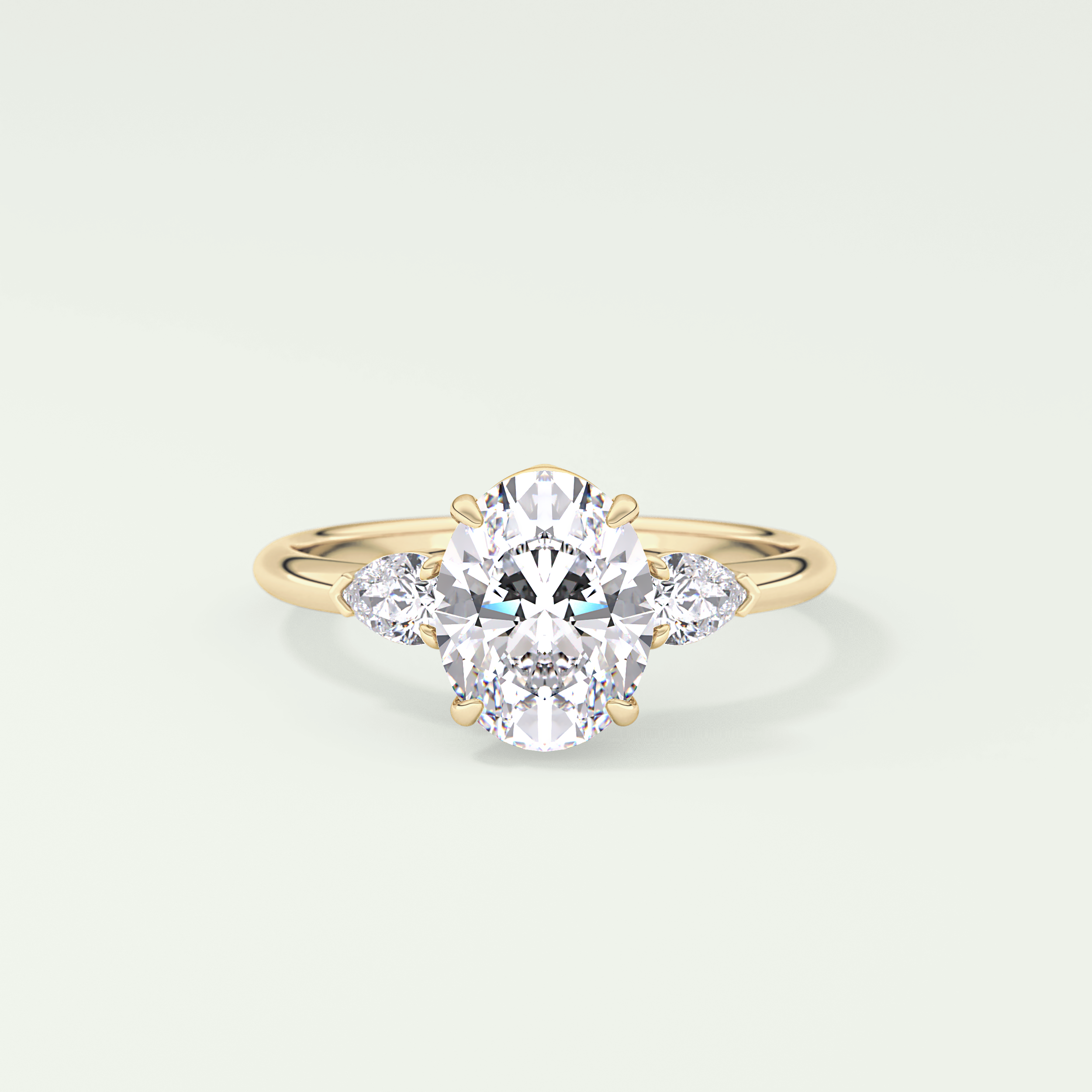 2.0 CT Oval Cut Three Stone Moissanite Engagement Ring 1