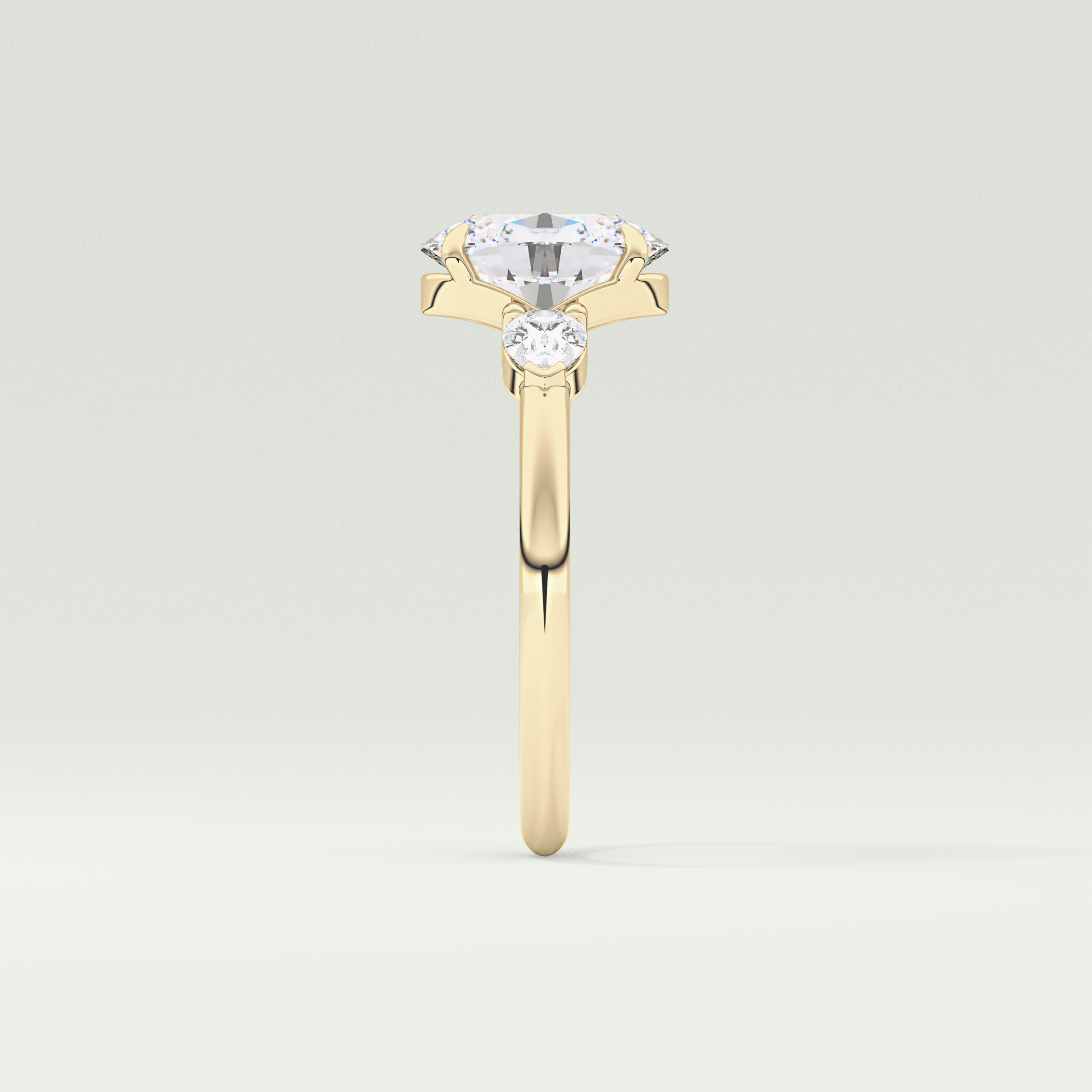 2.0 CT Oval Cut Three Stone Lab-Grown Diamond Engagement Ring