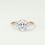 2.0 CT Oval Cut Three Stone Moissanite Engagement Ring 7