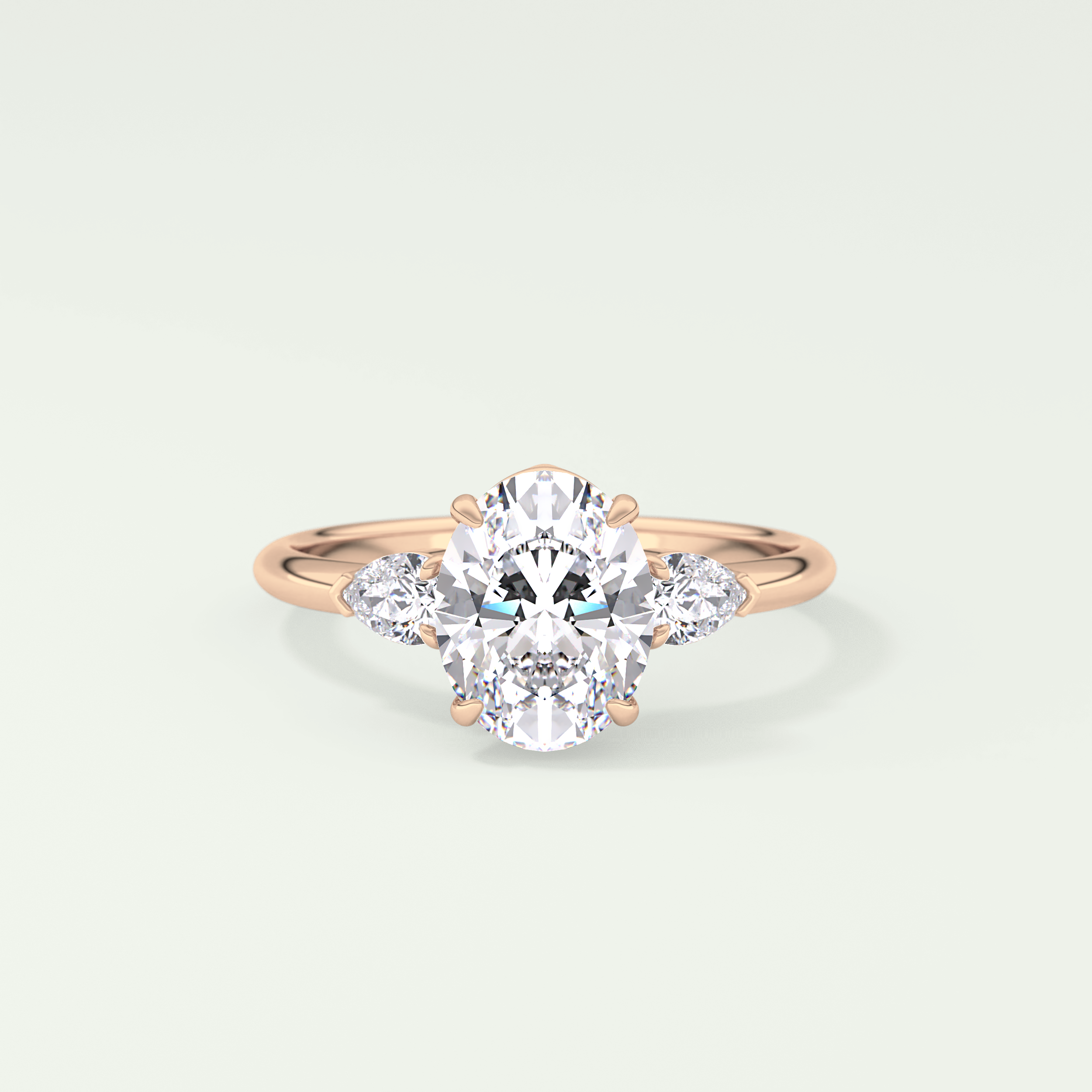 2.0 CT Oval Cut Three Stone Moissanite Engagement Ring 7
