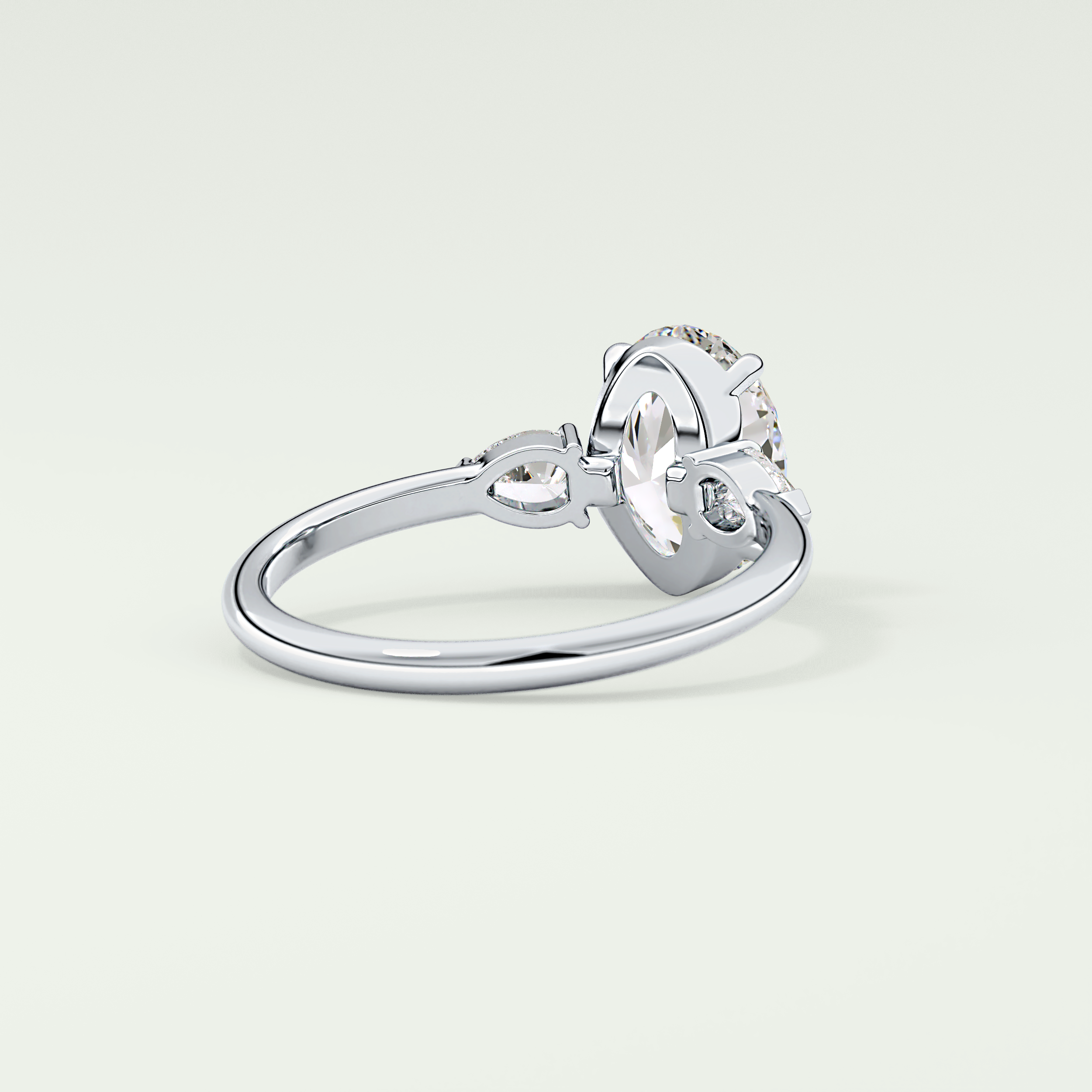 2.0 CT Oval Cut Three Stone Moissanite Engagement Ring 14