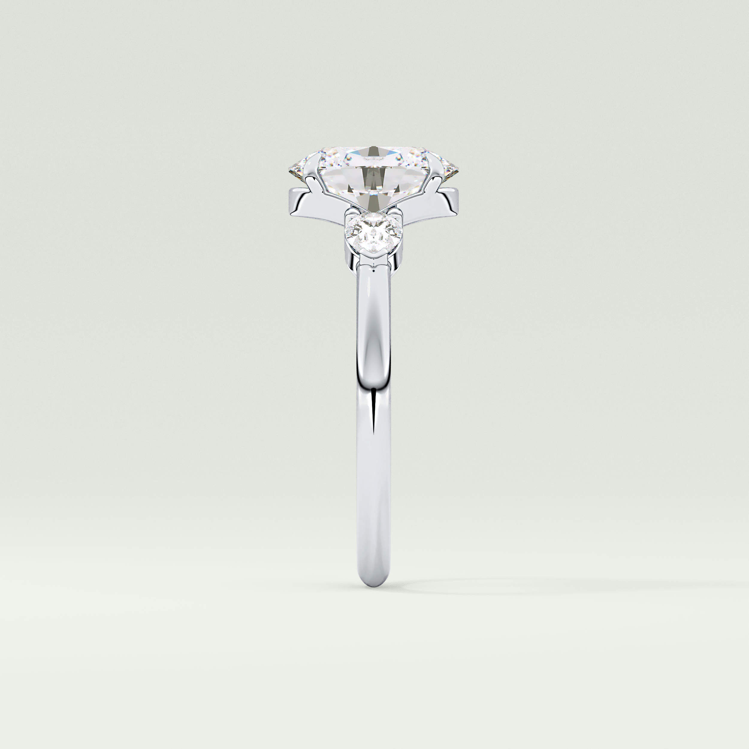 2.0 CT Oval Cut Three Stone Moissanite Engagement Ring 16