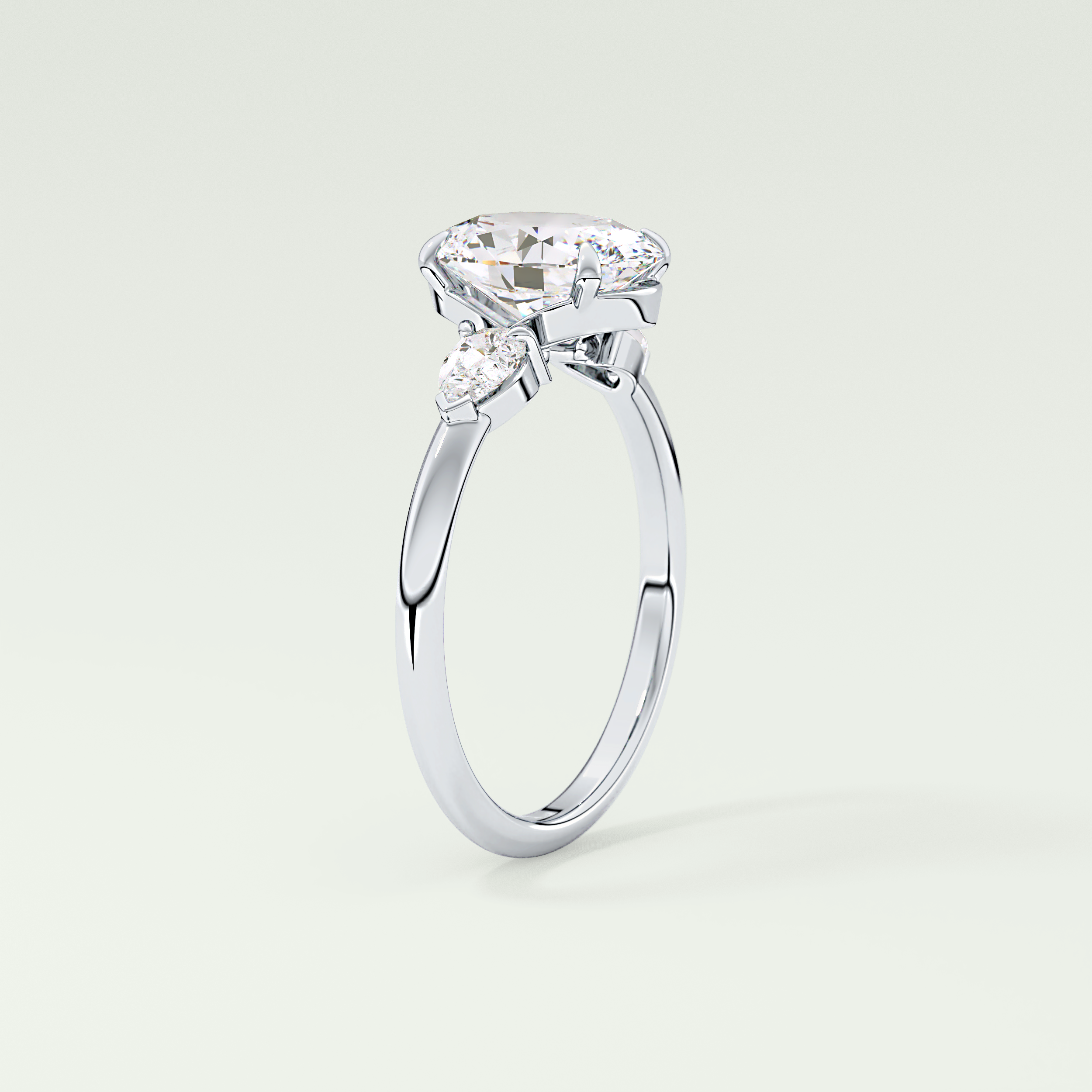 2.0 CT Oval Cut Three Stone Lab-Grown Diamond Engagement Ring