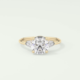 2.0 CT Round Cut Three Stone Lab Grown Diamond Engagement Ring