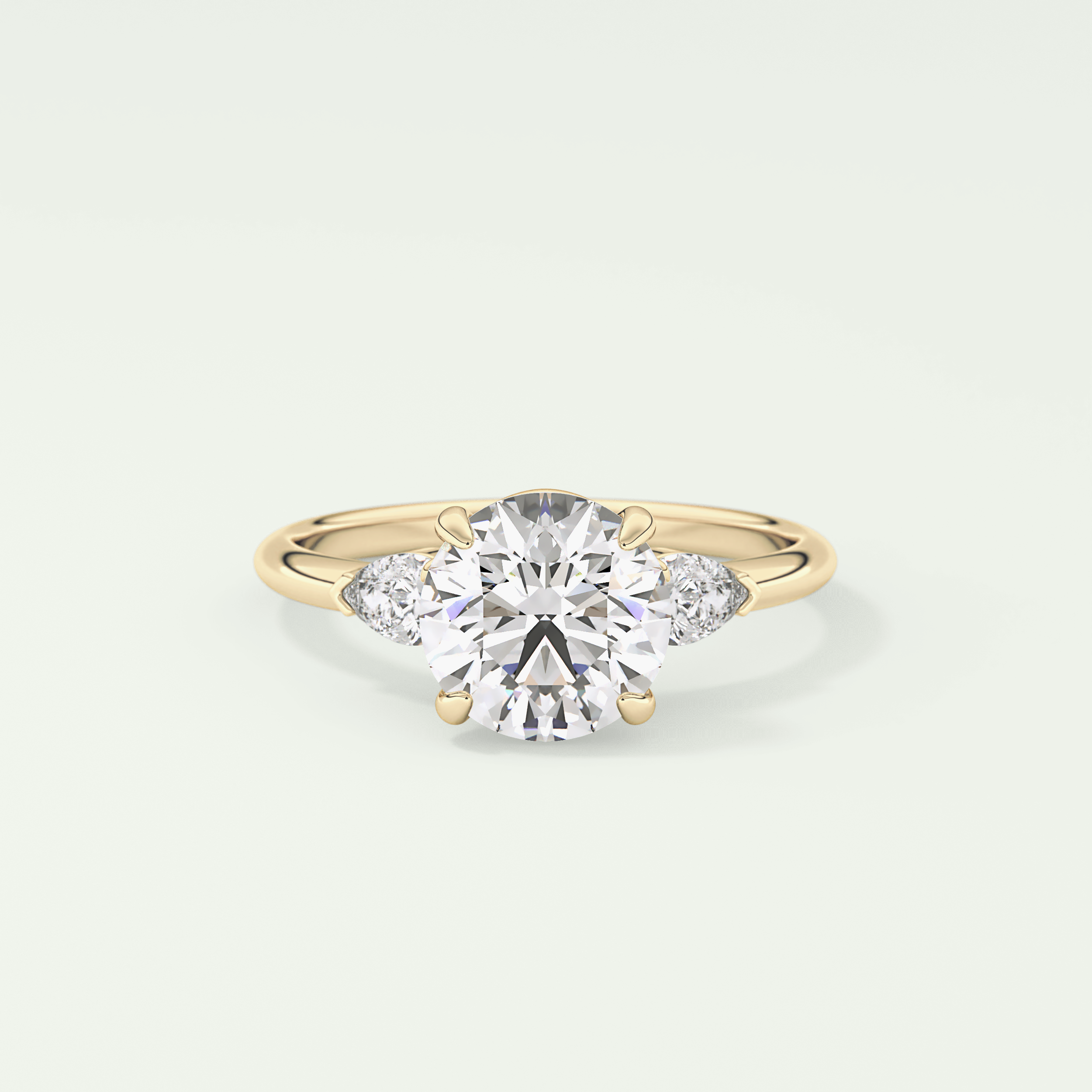 2.0 CT Round Cut Three Stone Lab Grown Diamond Engagement Ring