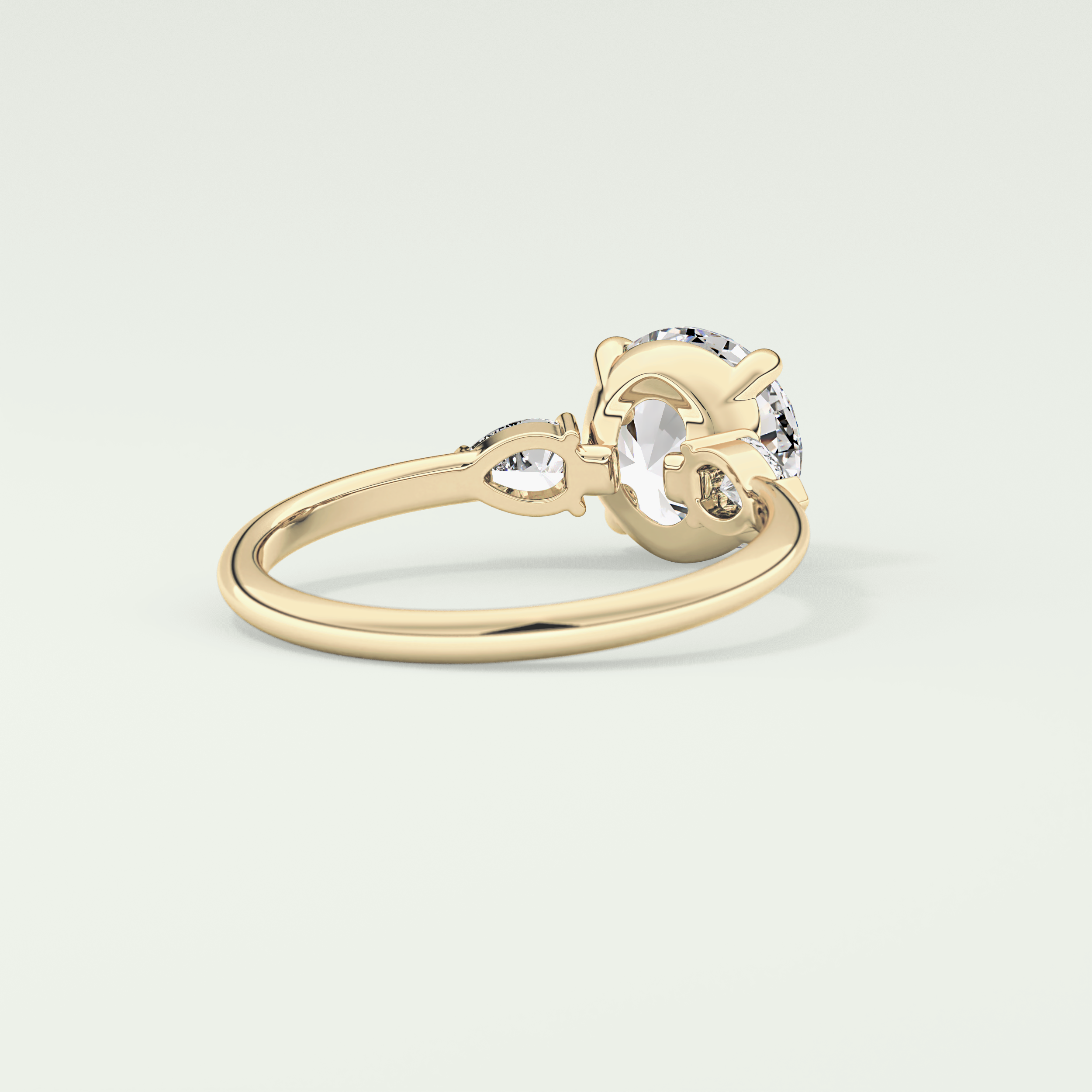2.0 CT Round Cut Three Stone Lab Grown Diamond Engagement Ring