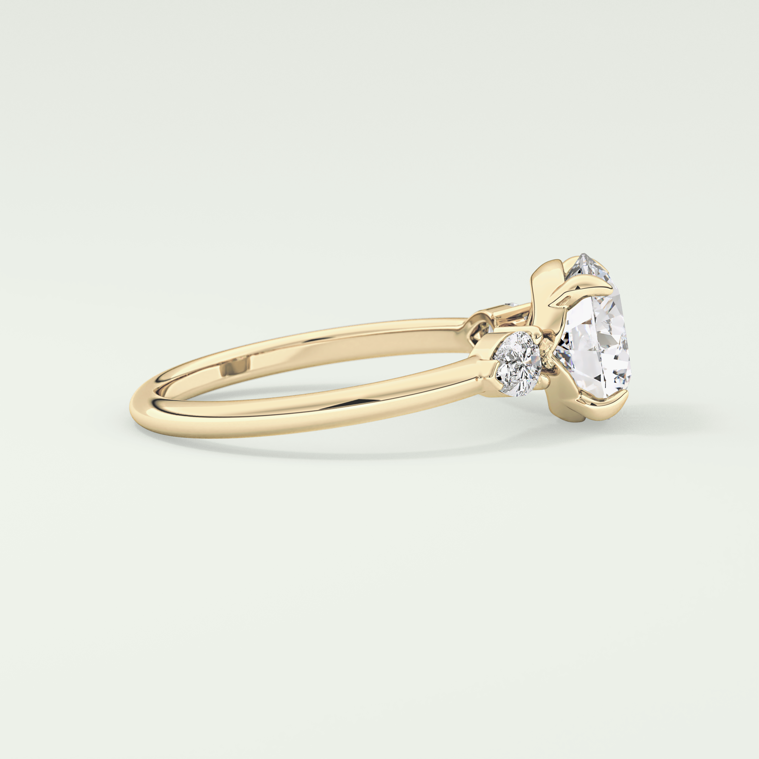 2.0 CT Round Cut Three Stone Lab Grown Diamond Engagement Ring