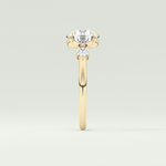 2.0 CT Round Cut Three Stone Lab Grown Diamond Engagement Ring