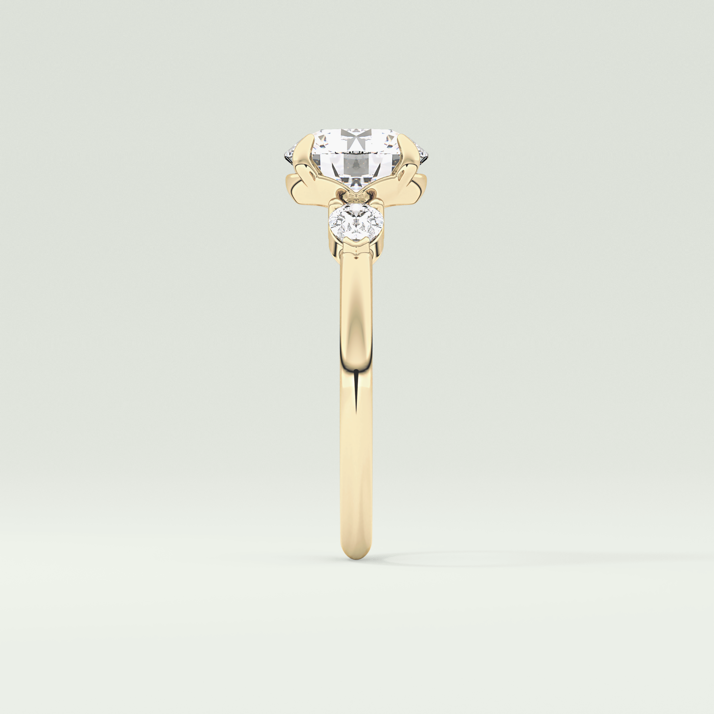 2.0 CT Round Cut Three Stone Lab Grown Diamond Engagement Ring