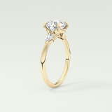 2.0 CT Round Cut Three Stone Lab Grown Diamond Engagement Ring