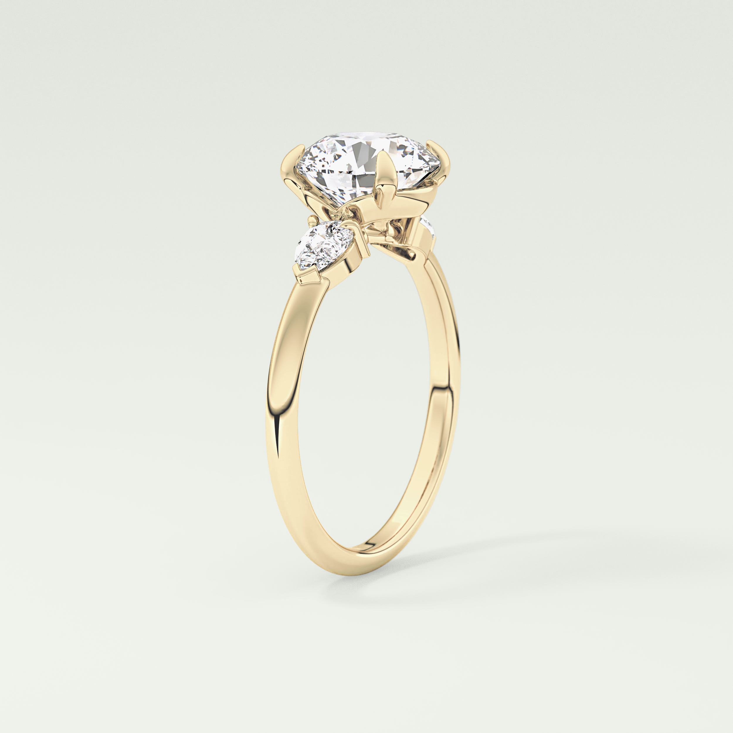 2.0 CT Round Cut Three Stone Lab Grown Diamond Engagement Ring
