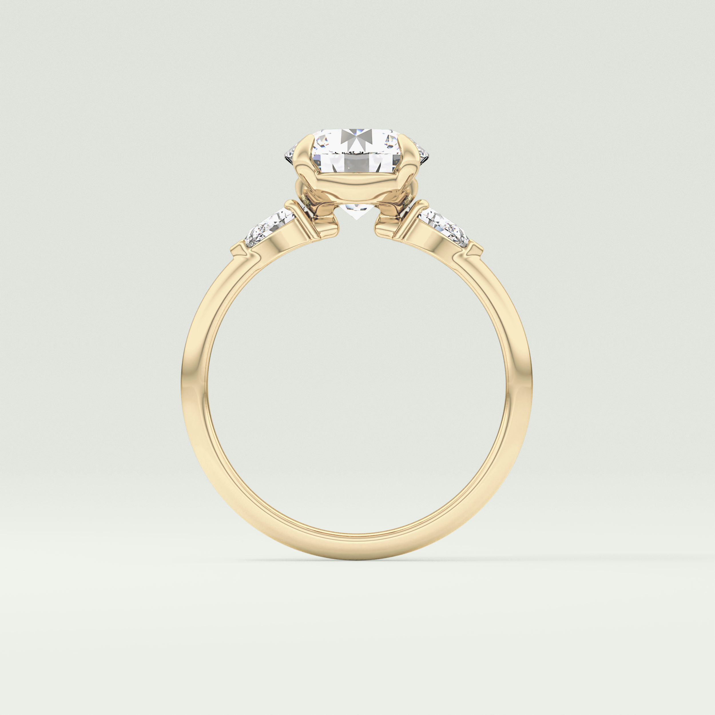 2.0 CT Round Cut Three Stone Lab Grown Diamond Engagement Ring