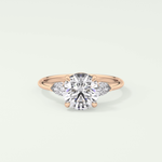 2.0 CT Round Cut Three Stone Lab Grown Diamond Engagement Ring