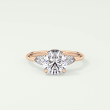 2.0 CT Round Cut Three Stone Lab Grown Diamond Engagement Ring