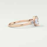 2.0 CT Round Cut Three Stone Lab Grown Diamond Engagement Ring