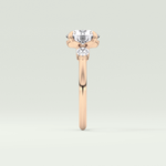 2.0 CT Round Cut Three Stone Lab Grown Diamond Engagement Ring