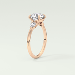 2.0 CT Round Cut Three Stone Lab Grown Diamond Engagement Ring