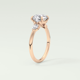 2.0 CT Round Cut Three Stone Lab Grown Diamond Engagement Ring