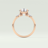 2.0 CT Round Cut Three Stone Lab Grown Diamond Engagement Ring