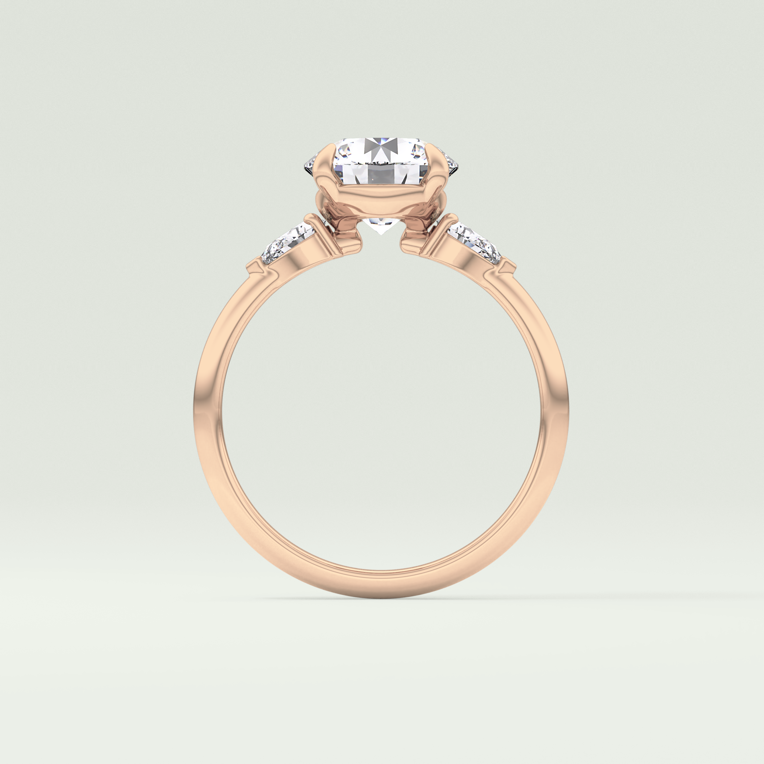 2.0 CT Round Cut Three Stone Lab Grown Diamond Engagement Ring