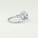 2.0 CT Round Cut Three Stone Lab Grown Diamond Engagement Ring