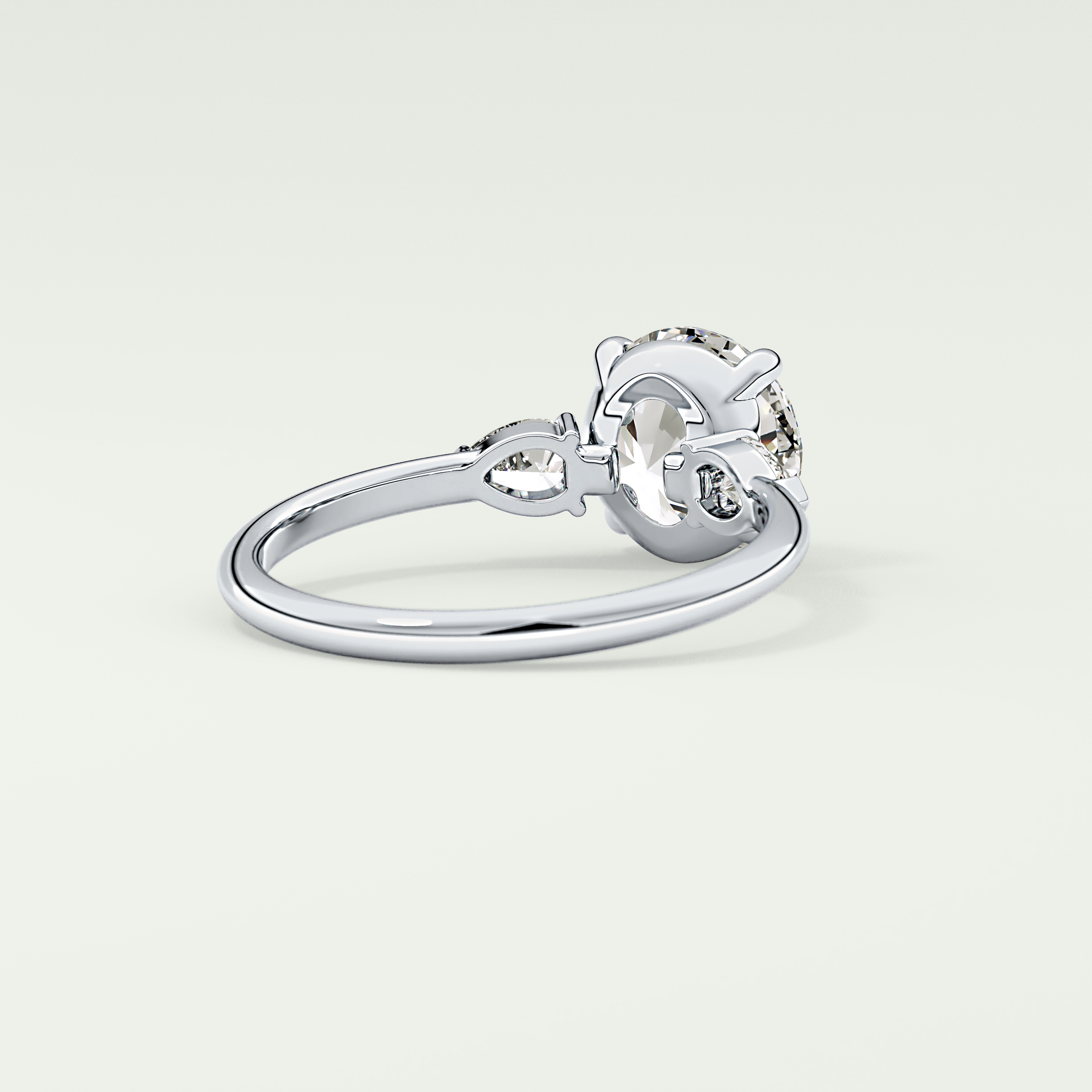 2.0 CT Round Cut Three Stone Lab Grown Diamond Engagement Ring