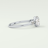2.0 CT Round Cut Three Stone Lab Grown Diamond Engagement Ring