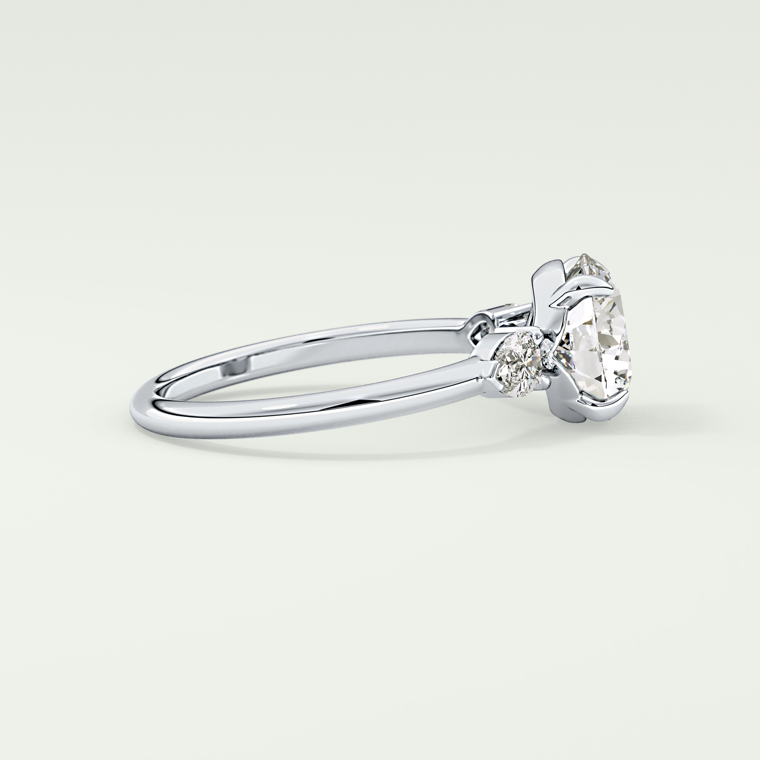2.0 CT Round Cut Three Stone Moissanite Engagement Ring 15