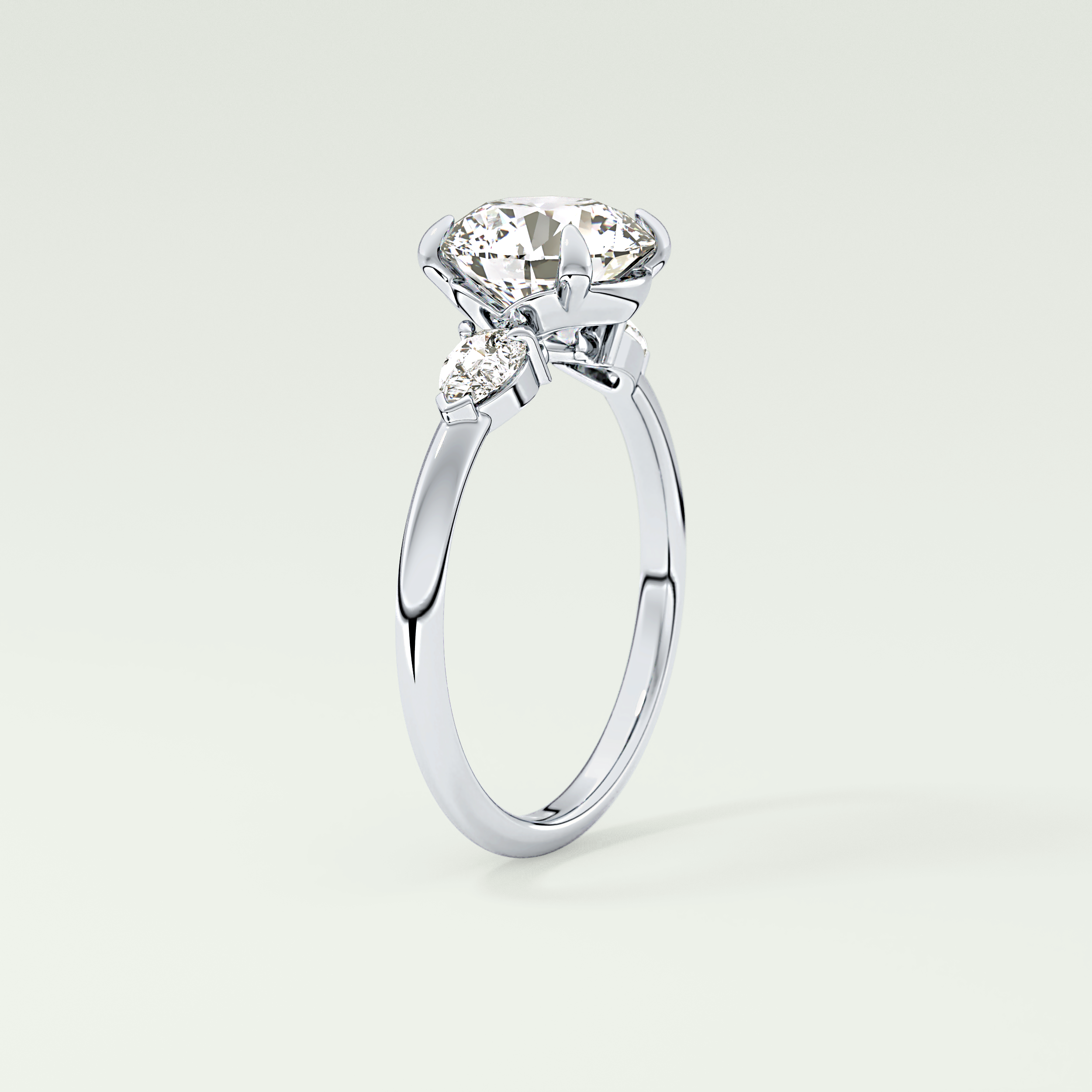 2.0 CT Round Cut Three Stone Moissanite Engagement Ring 17
