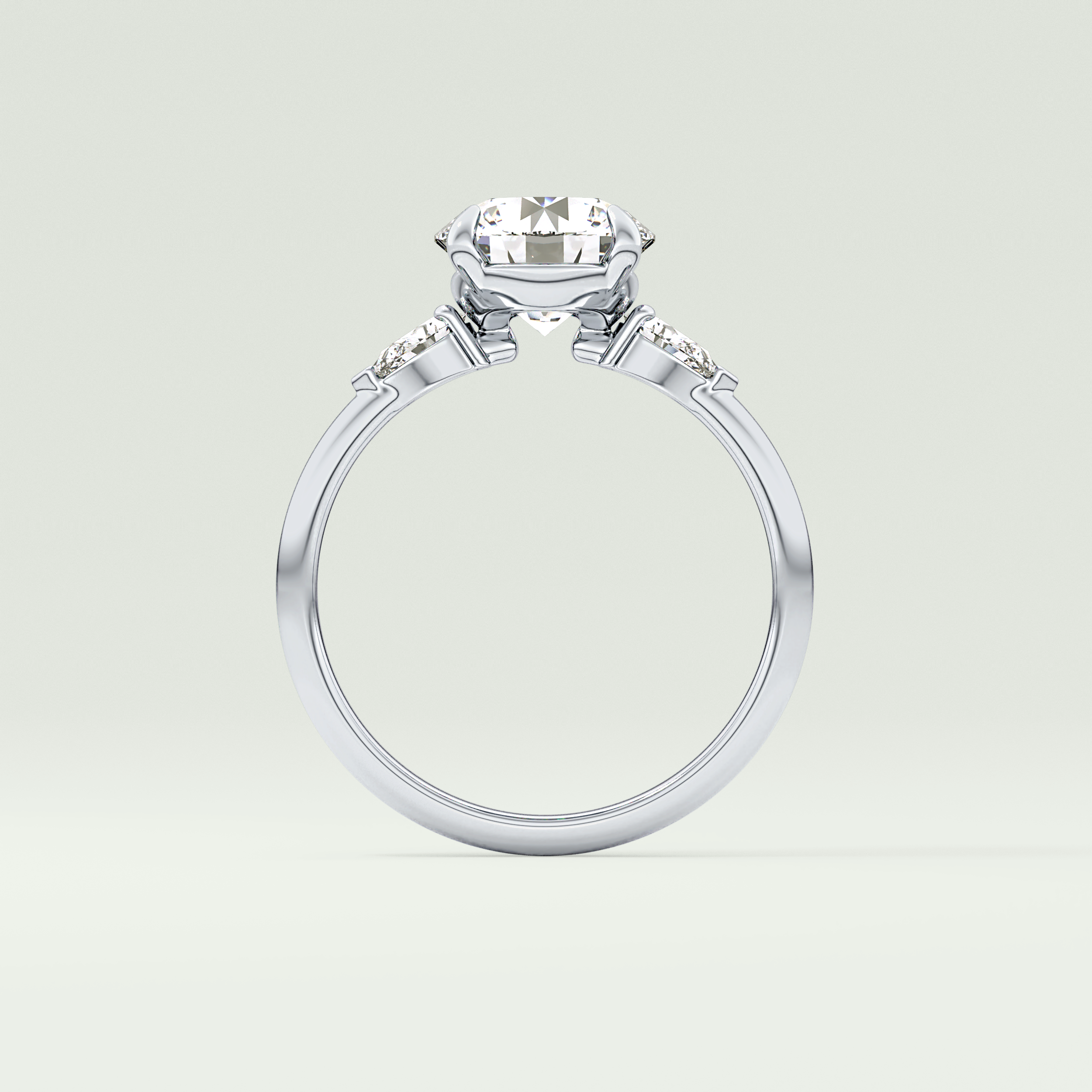 2.0 CT Round Cut Three Stone Lab Grown Diamond Engagement Ring