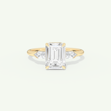 2.0 CT Emerald Cut Three Stone Lab-Grown Diamond Engagement Ring