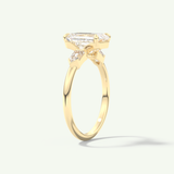2.0 CT Emerald Cut Three Stone  Moissanite Engagement Ring