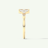2.0 CT Emerald Cut Three Stone  Moissanite Engagement Ring