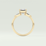2.0 CT Emerald Cut Three Stone  Moissanite Engagement Ring 6