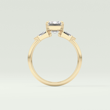2.0 CT Emerald Cut Three Stone  Moissanite Engagement Ring 6