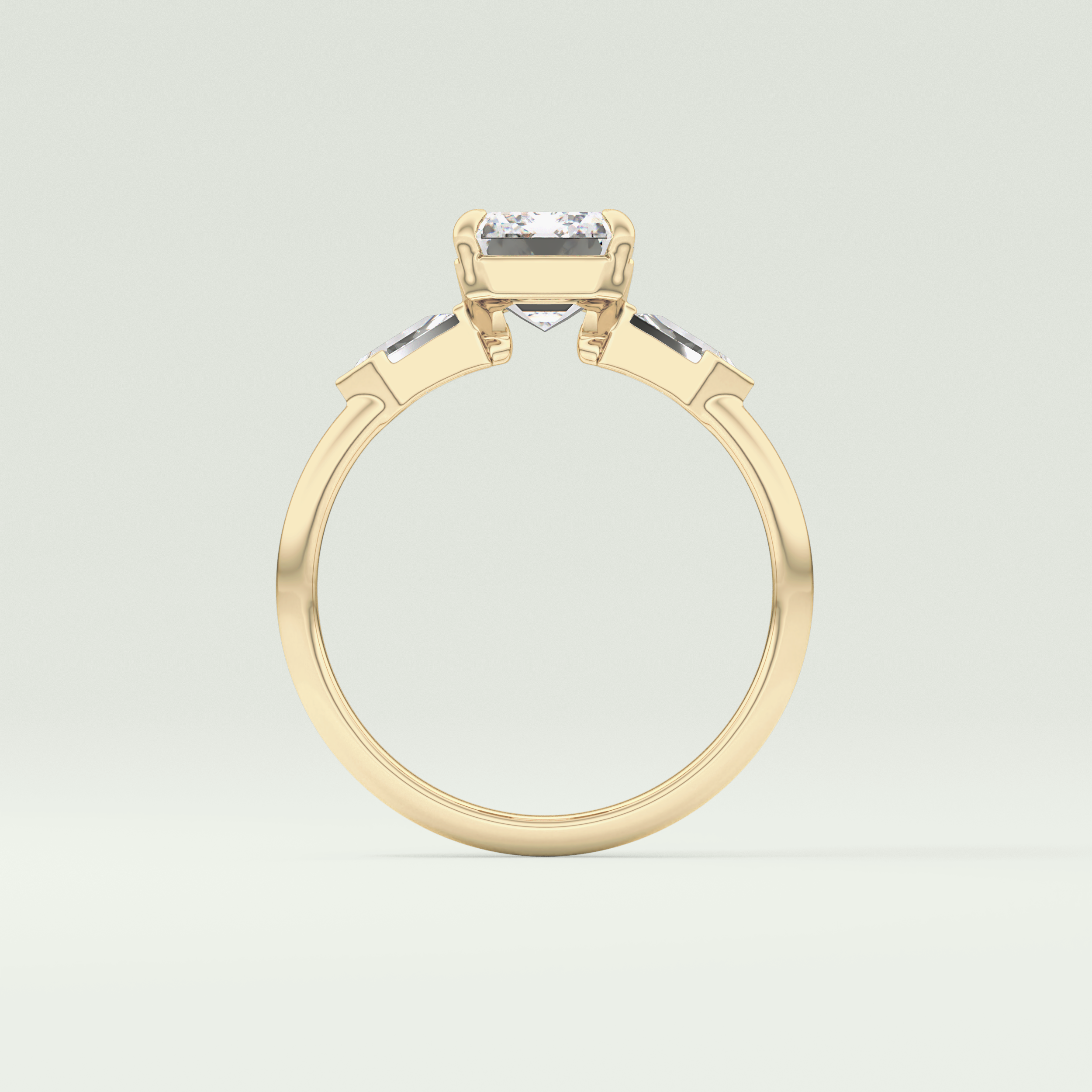 2.0 CT Emerald Cut Three Stone  Moissanite Engagement Ring 6