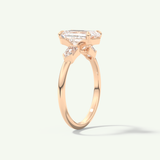 2.0 CT Emerald Cut Three Stone Lab-Grown Diamond Engagement Ring