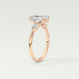 2.0 CT Emerald Cut Three Stone  Moissanite Engagement Ring 11